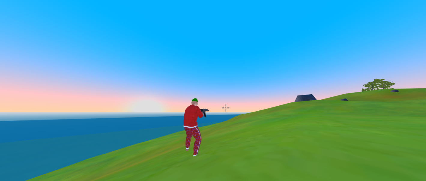 Goplandia 2 third-person gameplay on grassy hills